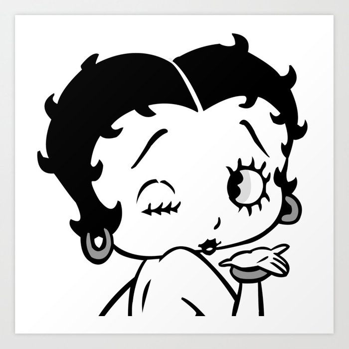 betty boop black and white lips