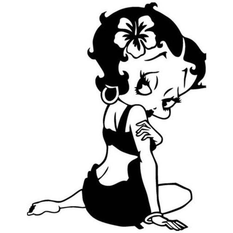 betty boop black and white png cutouts