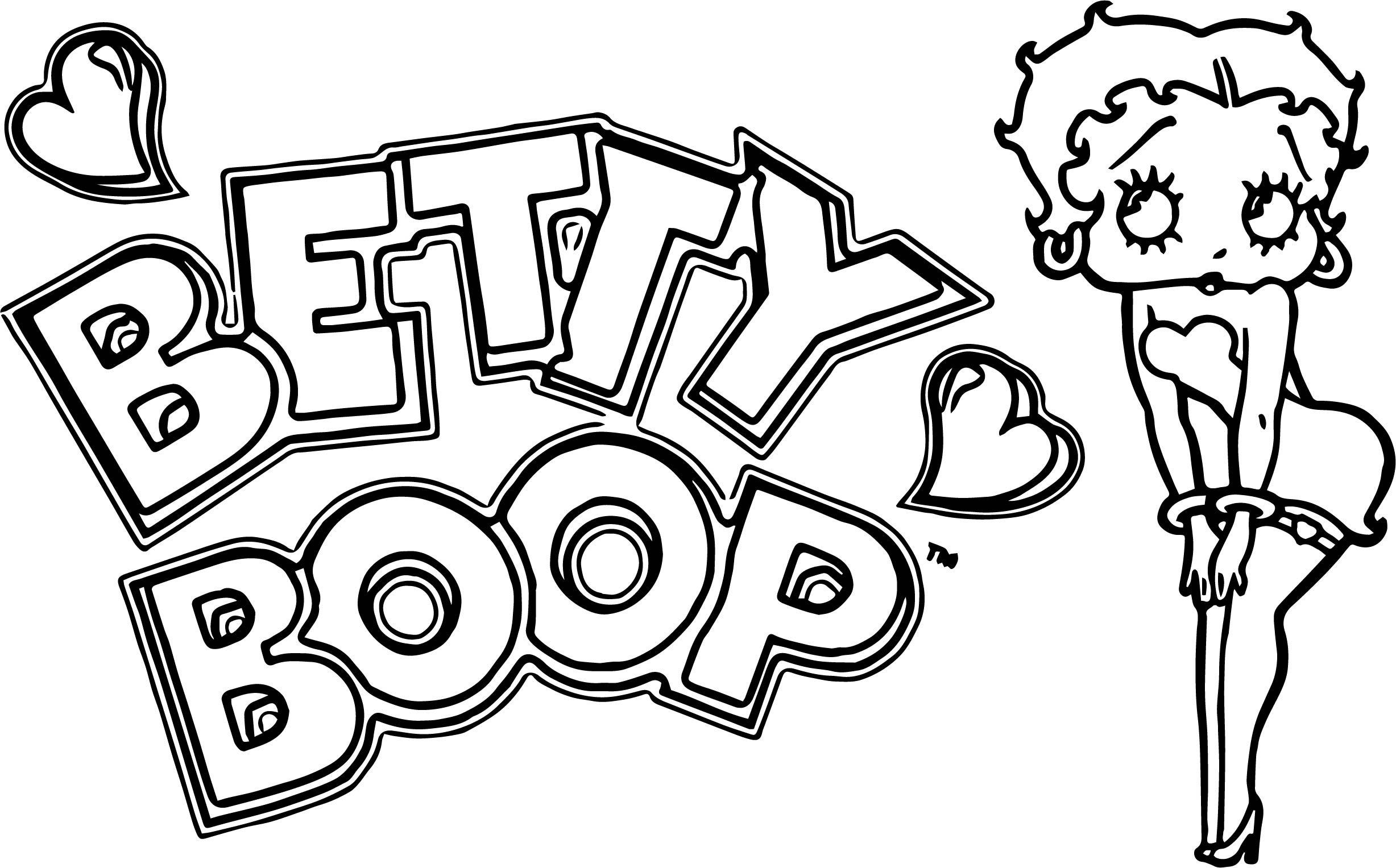 awesome Betty Boop Logo Coloring Page.