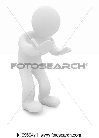 Clipart of 3d man isolated on white. Series: human emotions.