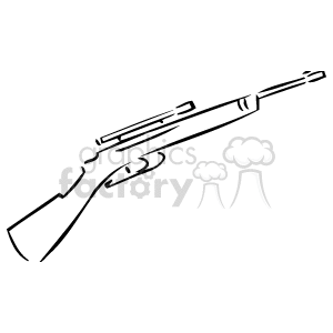 black and white rifle clipart. Royalty.