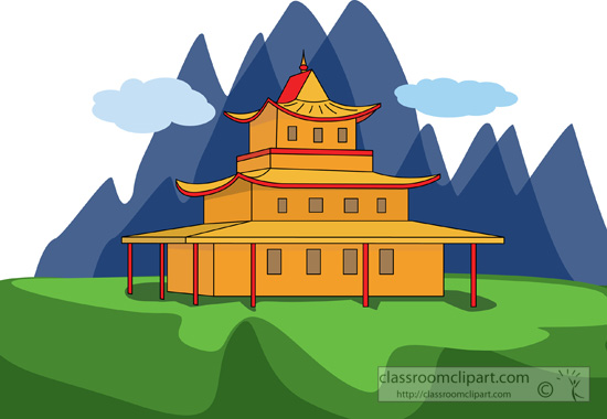 Buddhist temple clipart.