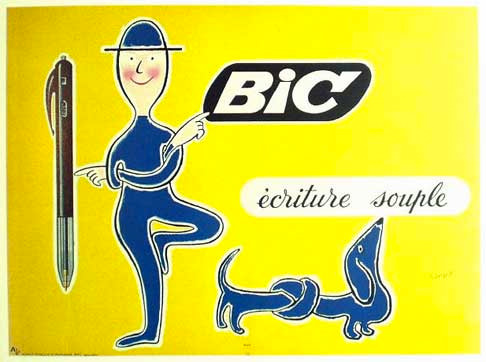 The exciting life of the little guy next to the Bic logo.
