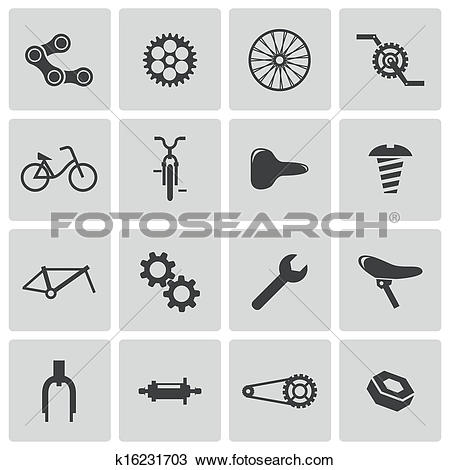 Clip Art of BW Icons.