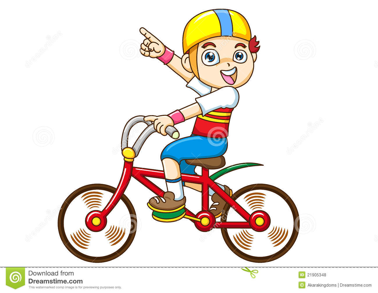 Clip arts children riding in bicycle.