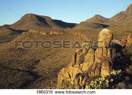Stock Photograph of Foothills of the Chisos Mountains, Big Bend.