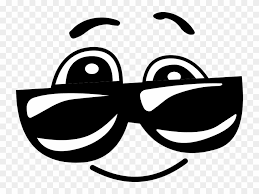 big grin and sunglasses clipart black and white.