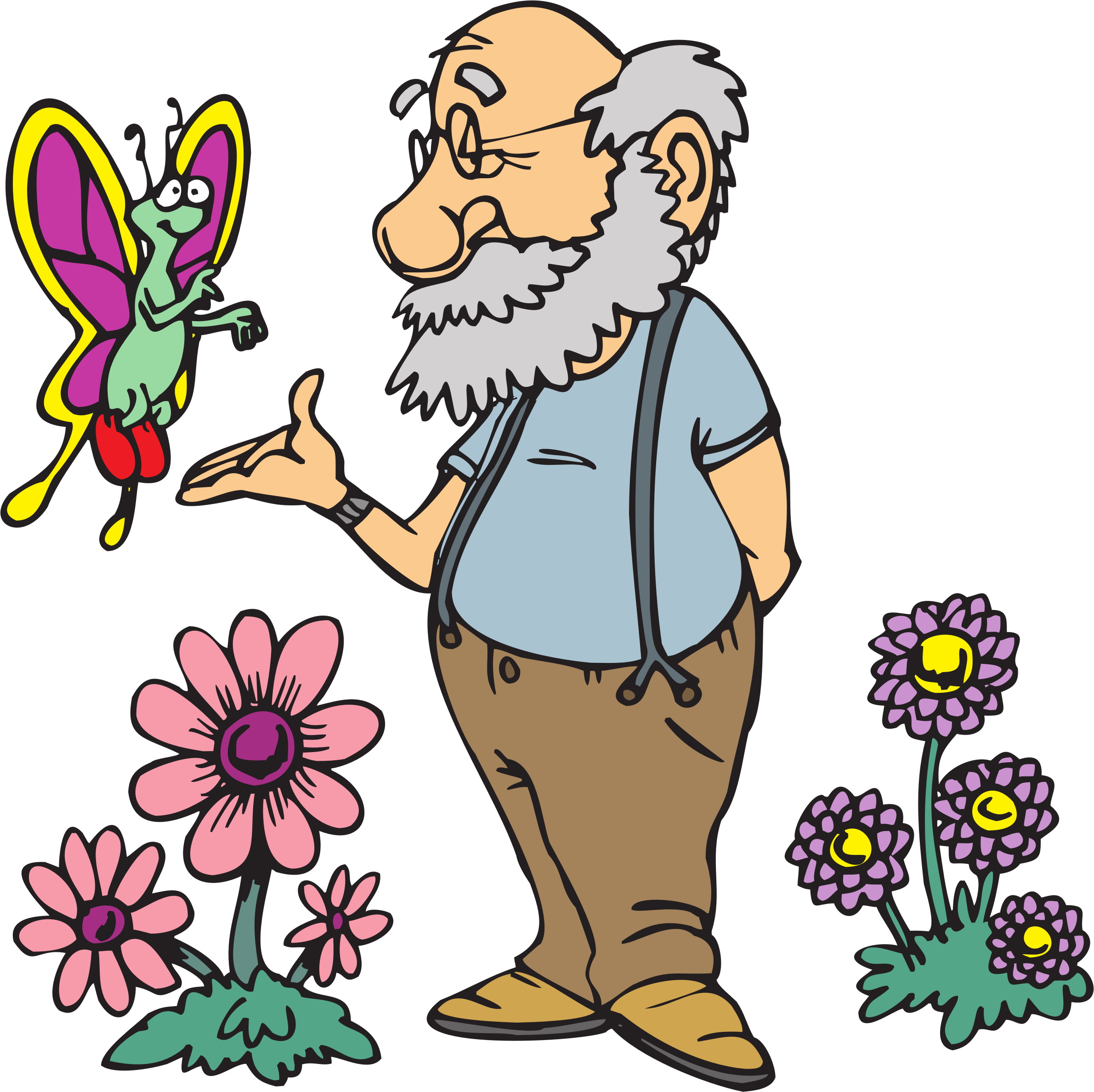 Big Image Old Man With A Beard Cartoon Image Provided.