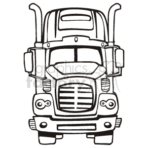 cartoon big rig clipart. Royalty.