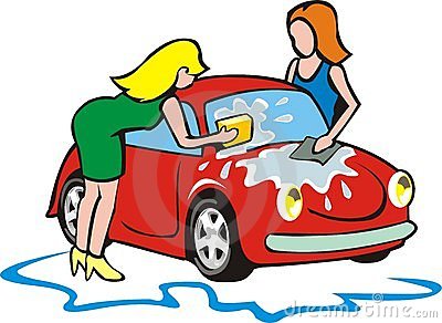 Car in automatic car wash clipart.