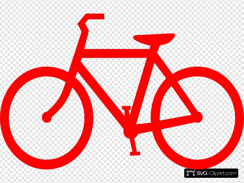 Red Bicycle Outline Clip art, Icon and SVG.