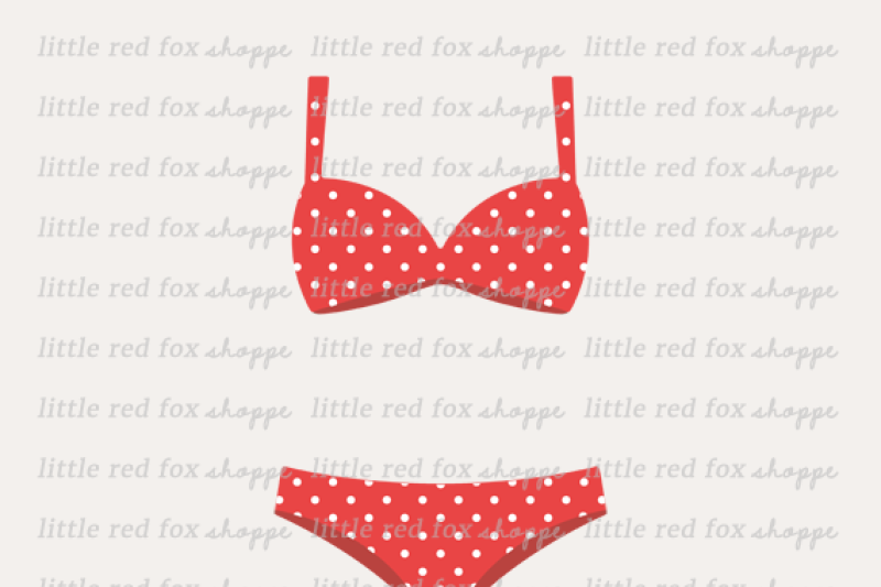 Polka Dot Bikini Clipart By Little Red Fox Shoppe.