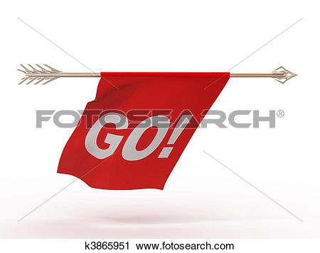 Clipart of flying arrow with a billowing cloth k3865951.