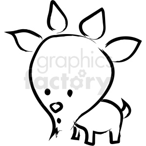 cartoon billy goat drawing vector icon clipart. Royalty.