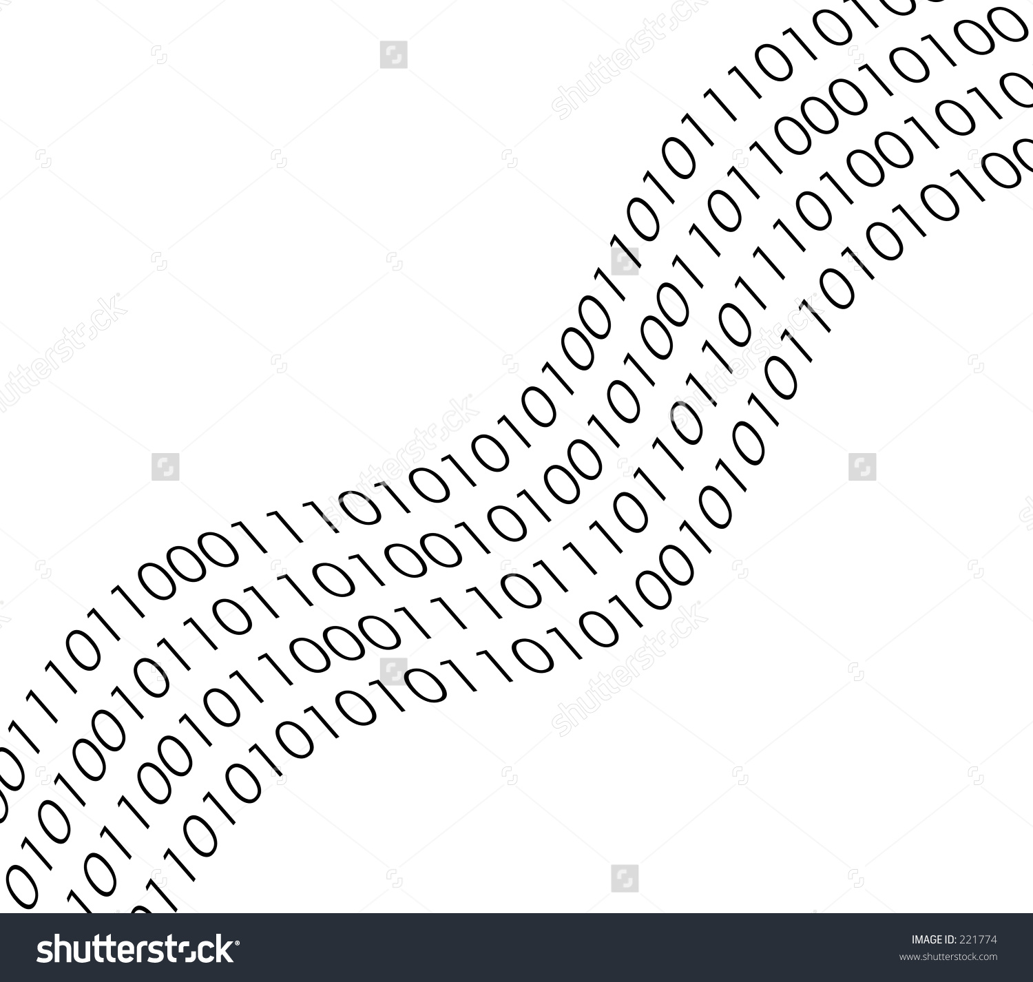 Curved Stream Binary Numbers Stock Photo 221774.