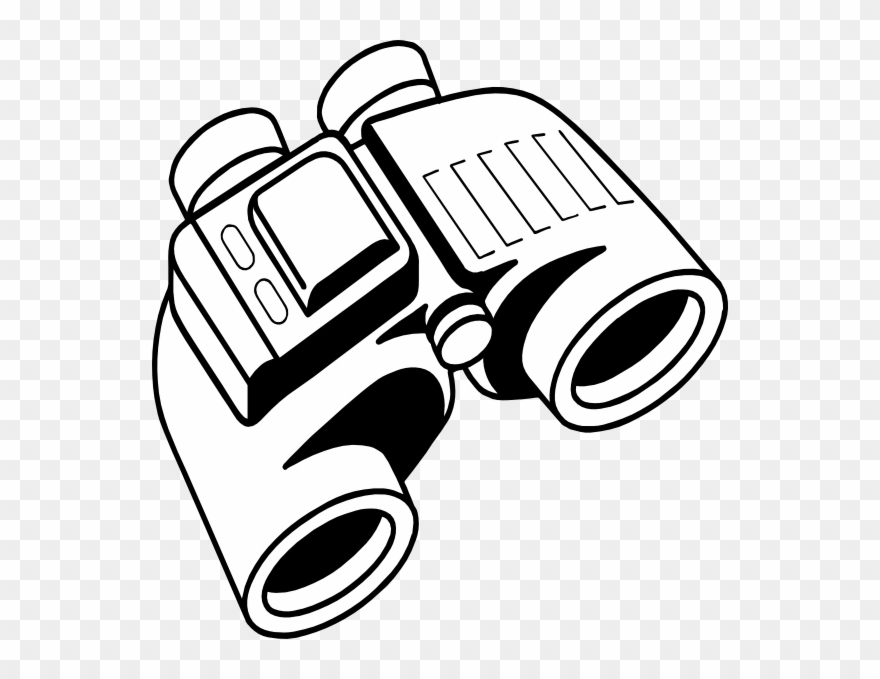 Vector Transparent Binocular Clipart Black And White.