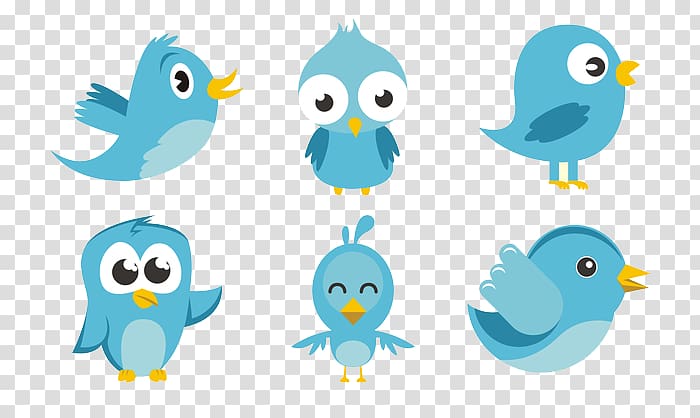 Six blue birds illustration, Bird Euclidean , Twitter Bird.