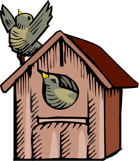 Cute Birdhouse Clipart.