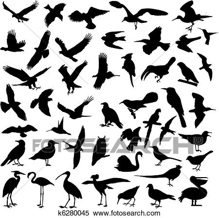 Birds silhouettes Clipart.