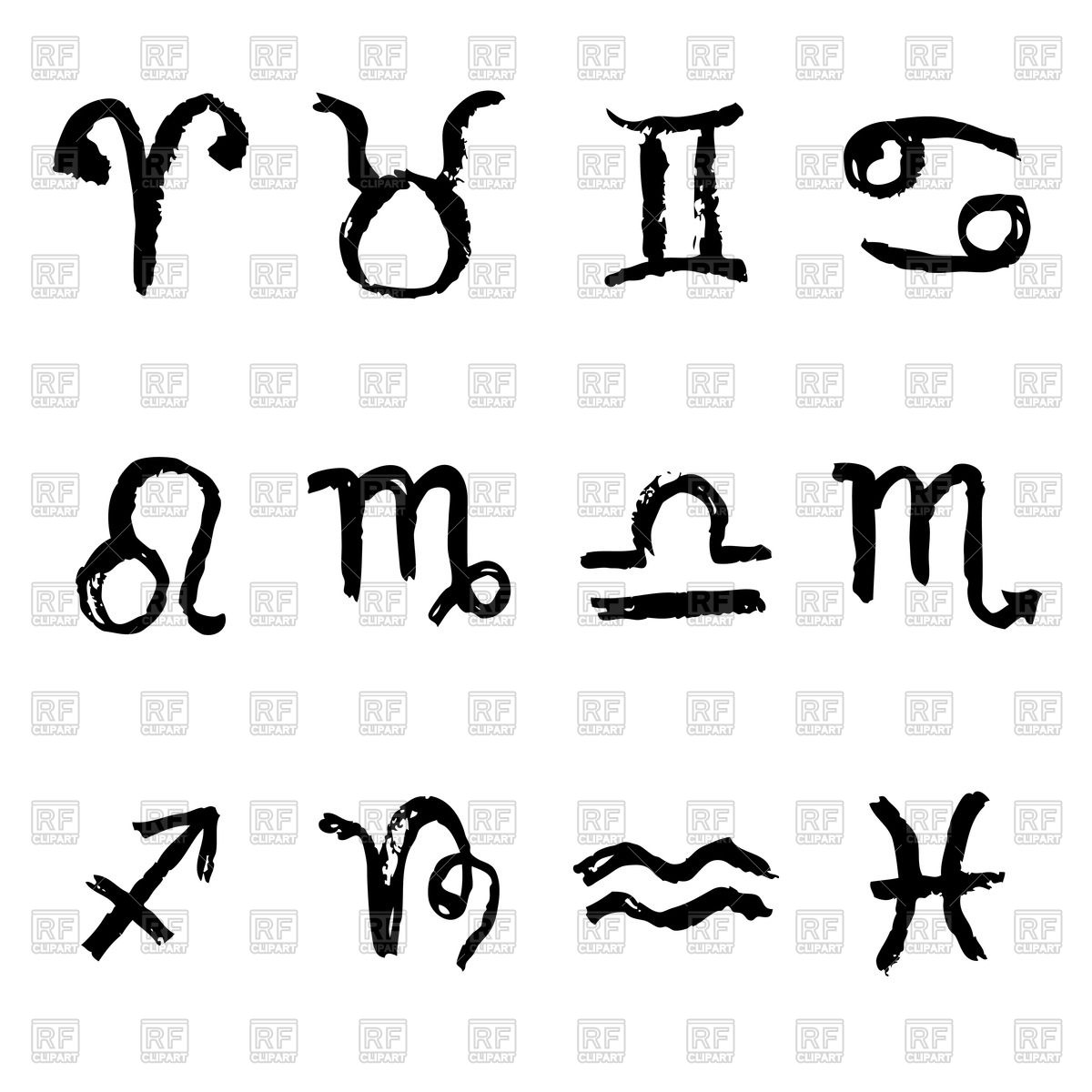 Set of zodiac signs Vector Image #60793.