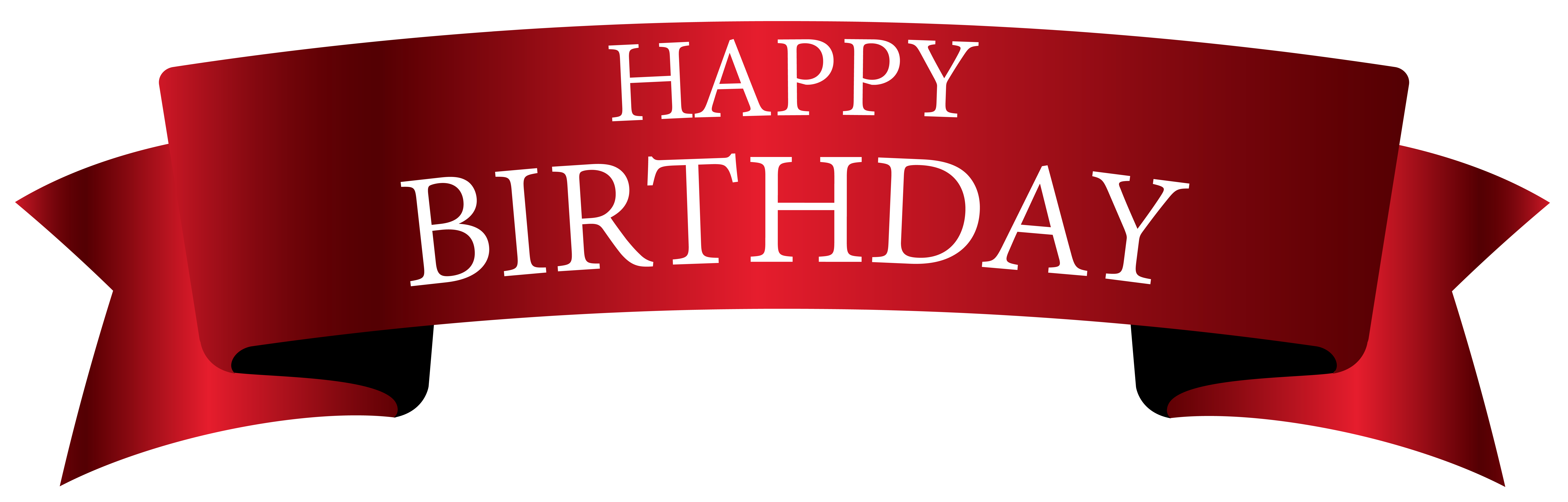 Red Birthday Banner PNG Clipart Image.