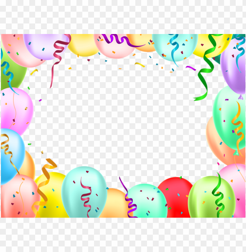 birthday border with balloons transparent image.