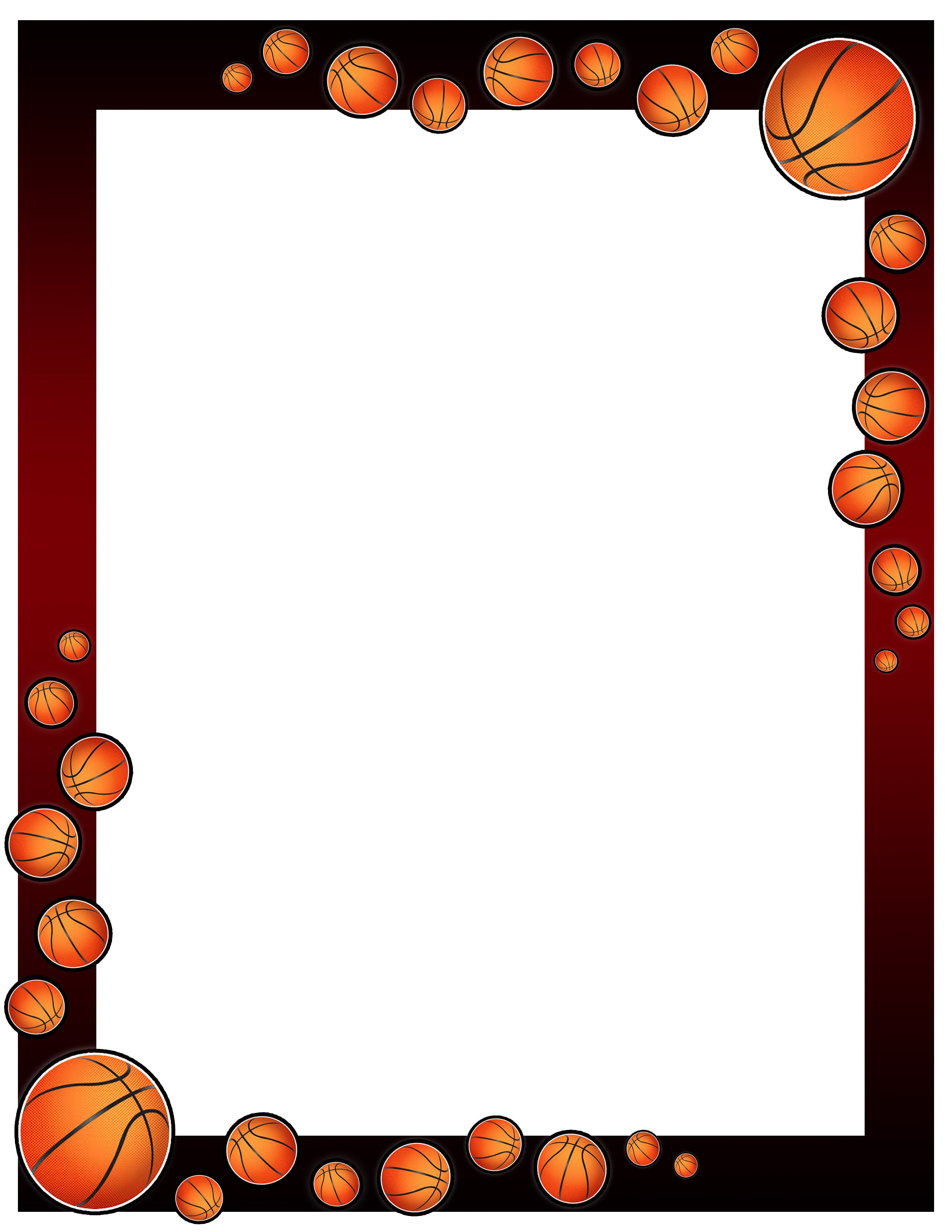 Basketball Border Design #001.