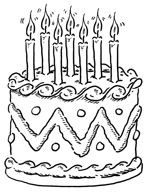 Library of birthday cake train with 7 candles png.