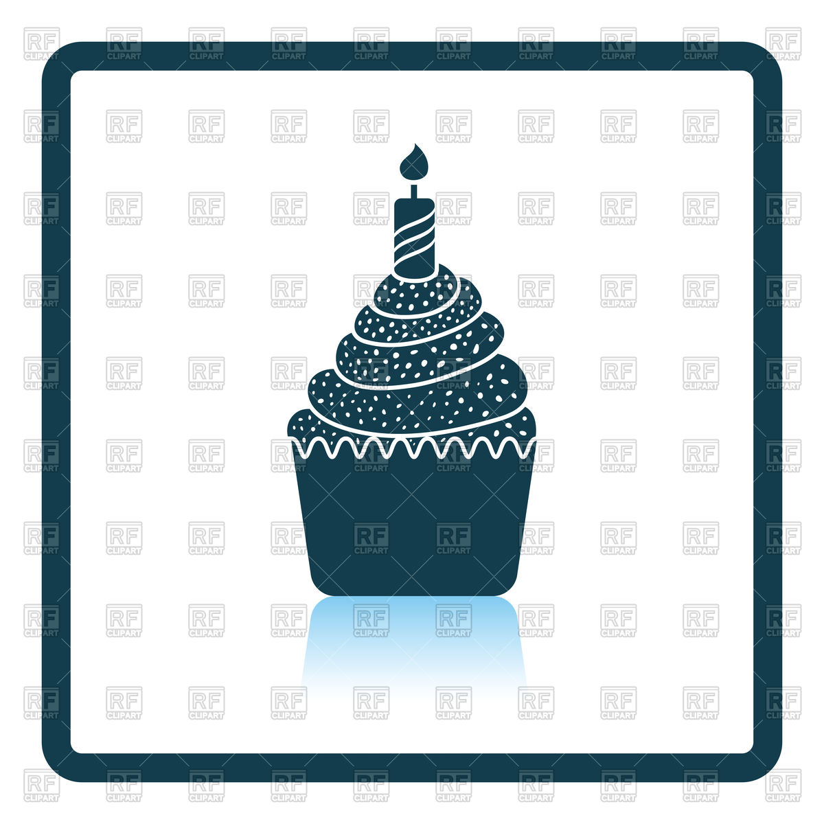 Shadow reflection design of first birthday cake icon Stock Vector Image.
