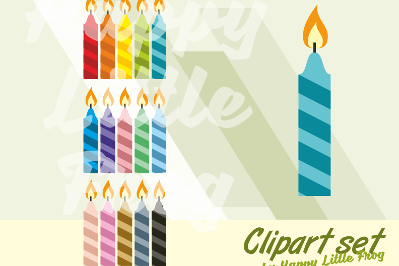 Birthday clipart, birthday candle clipart, candle graphic design, candle  print, cake candle clipart, candle digital print.