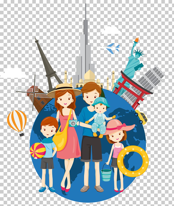 Travel Agent Tourism, Family travel abroad, group of people.