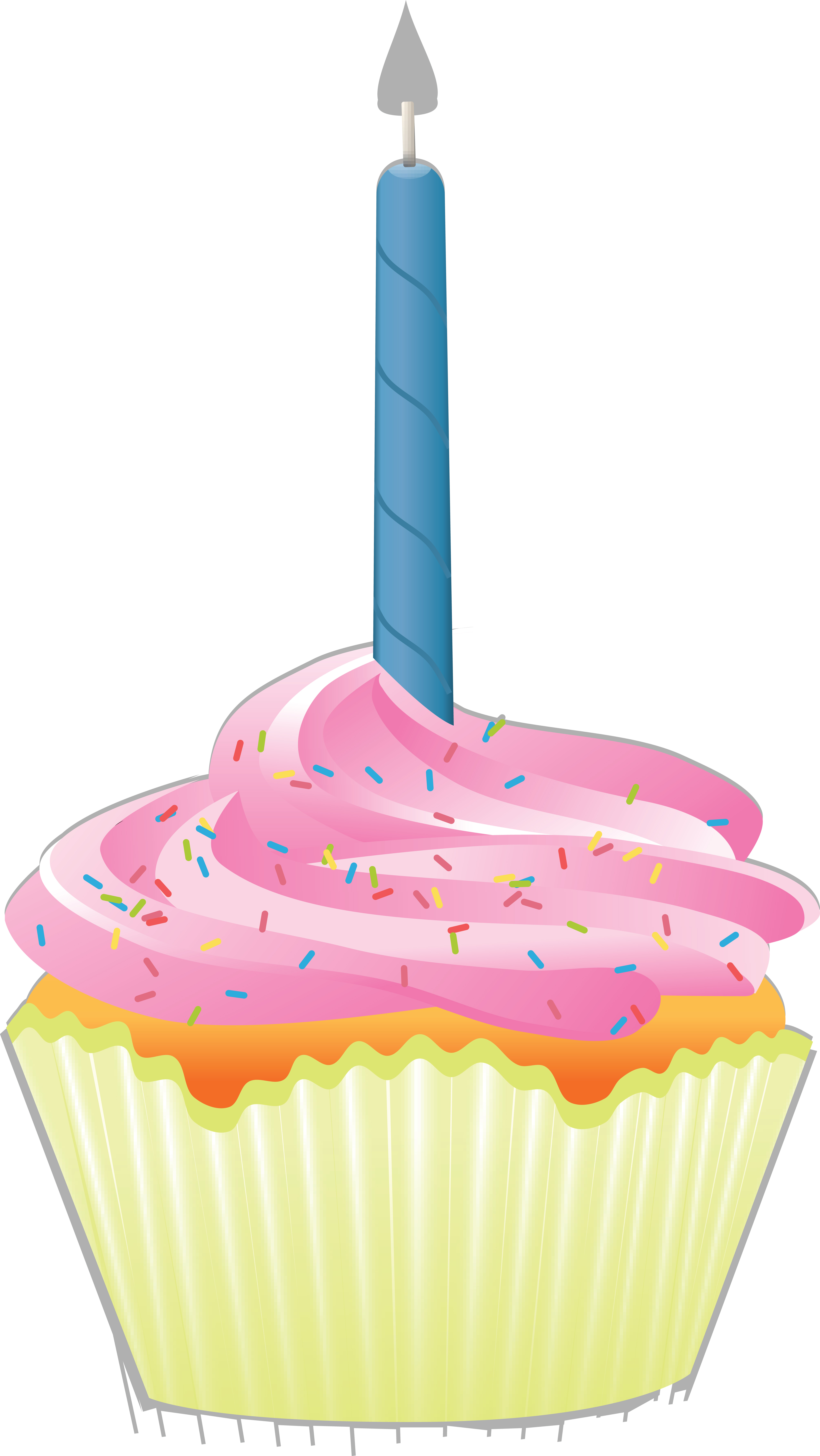 Cupcake With Candle Clipart.