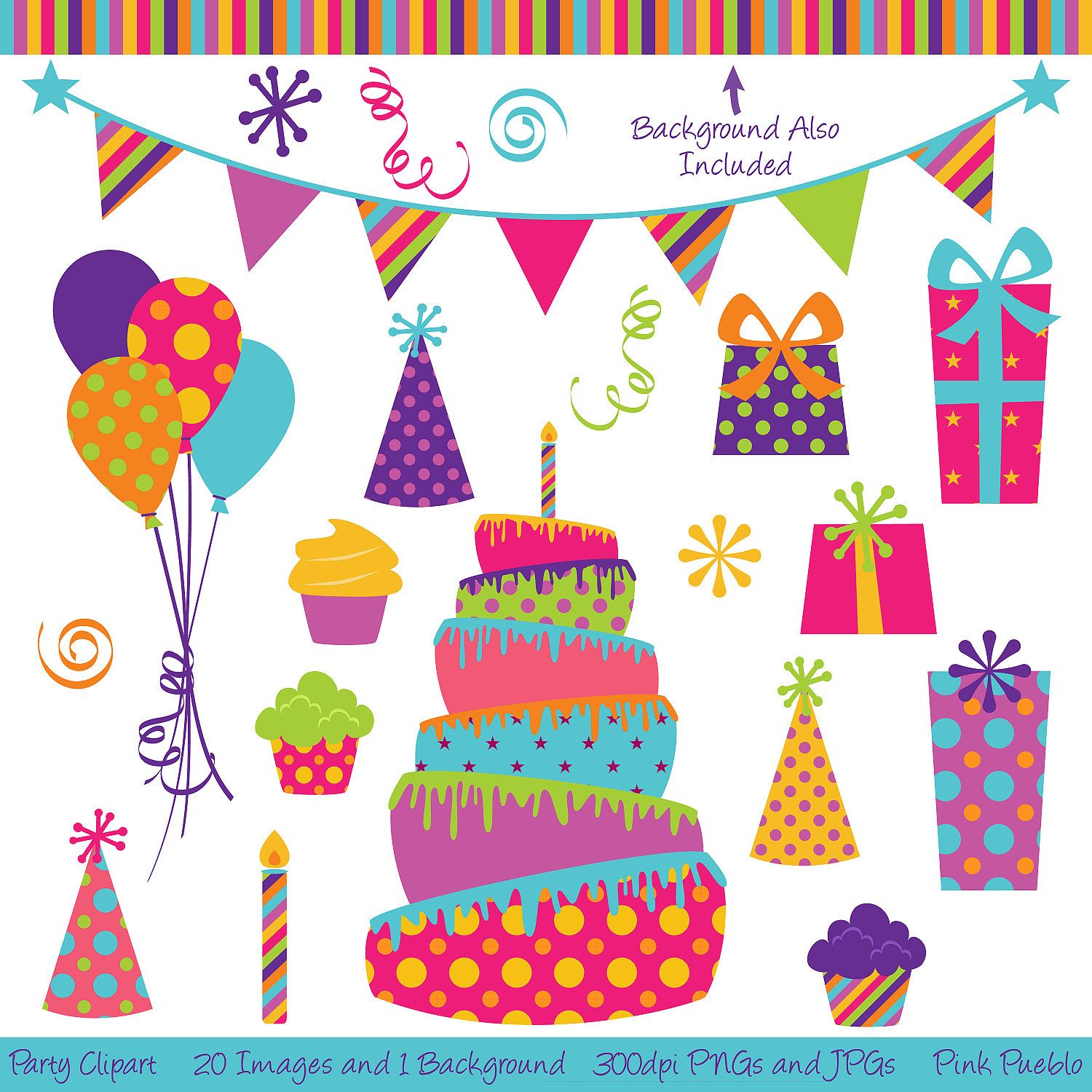 Party Clipart Clip Art, Birthday Cake Clipart Clip Art.