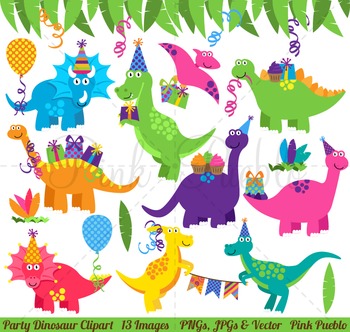 Dinosaur Birthday Clipart, Dinosaur Birthday Clip Art, Dinosaur Party  Clipart.