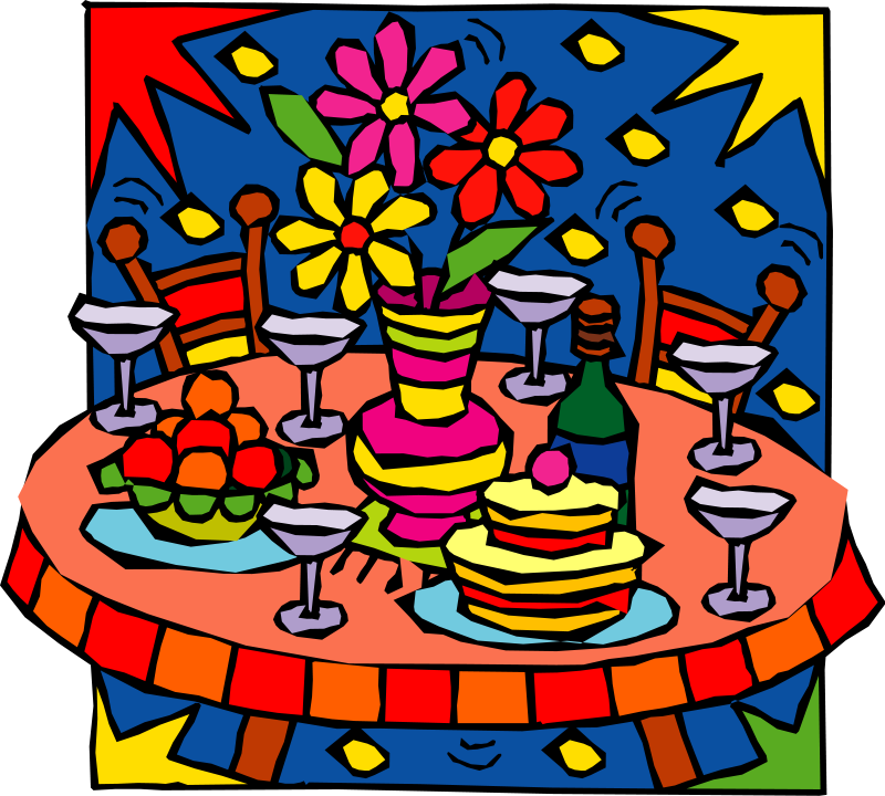 Party table clipart.
