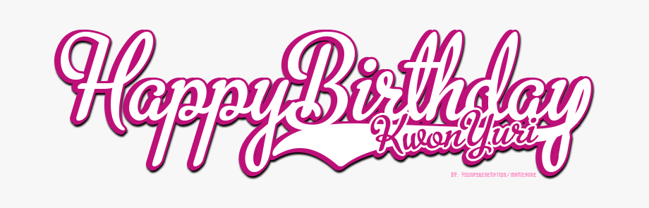 Happy Birthday Yuri Text Png By Yoonasgeneration On.