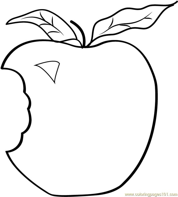 Bitten Apple Clipart Black And White.