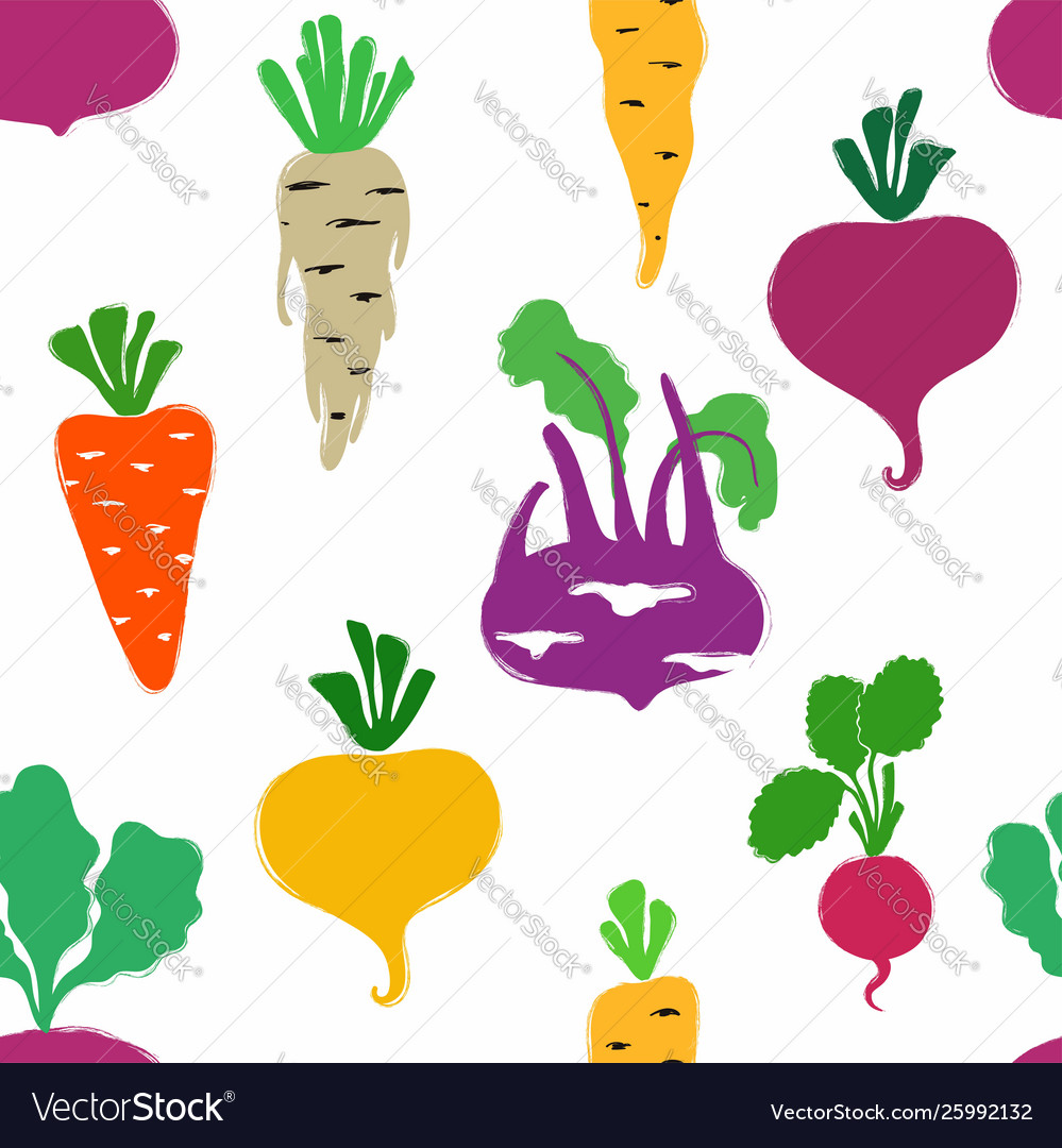 Abstract vegetables seamless pattern vector image.