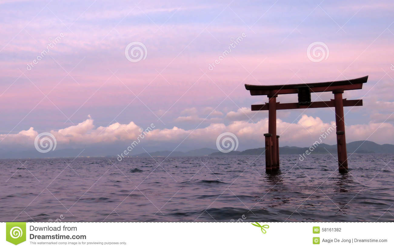 Lake Biwa From Horai Mountain Shiga Japan Stock Photo.