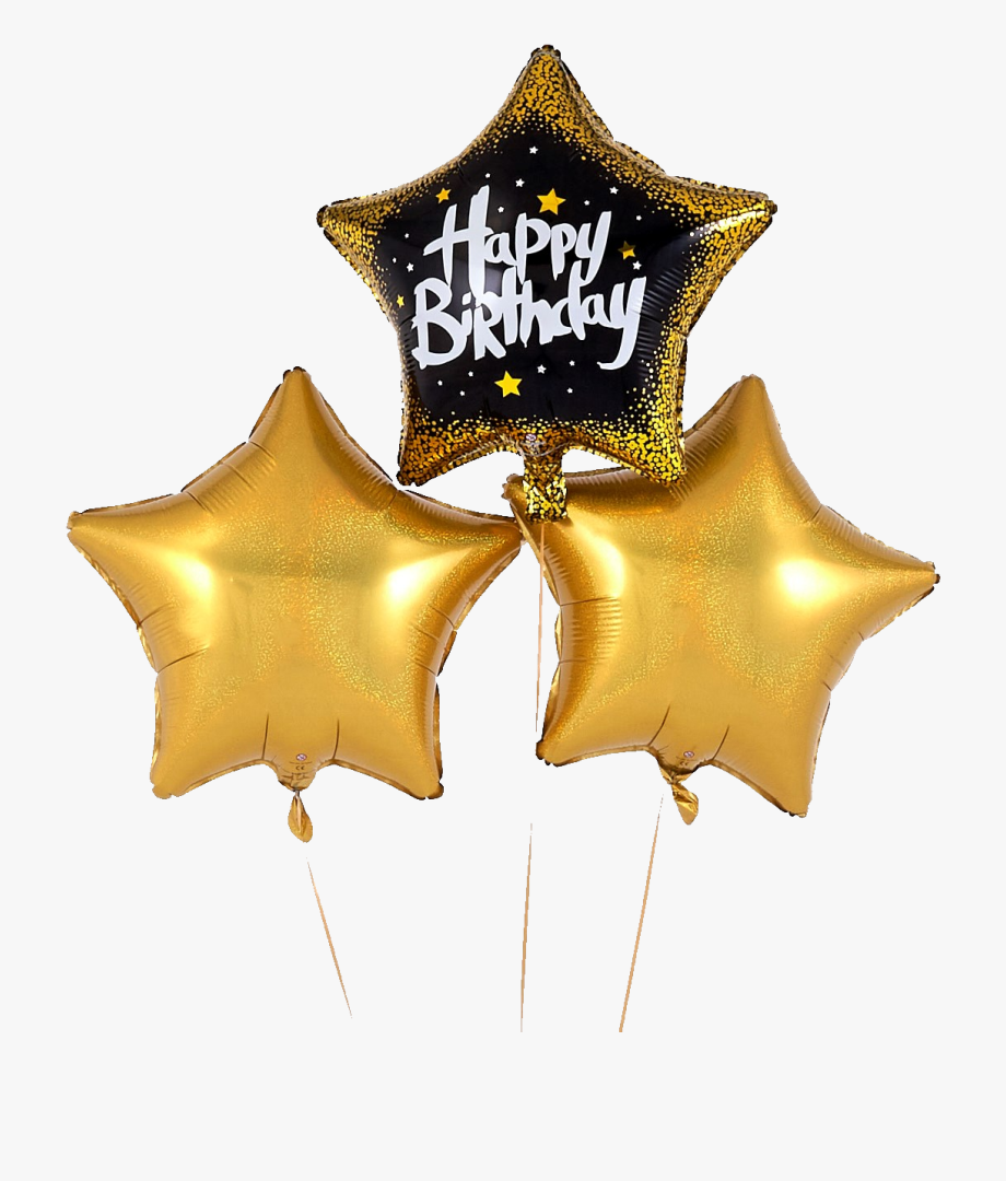 Black And Gold Birthday Balloons , Transparent Cartoon, Free.