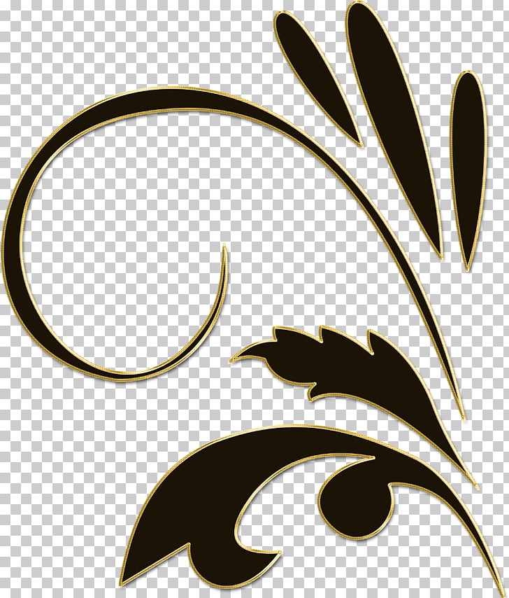 Flower Ornament Black Chemical element, gold flowers PNG.