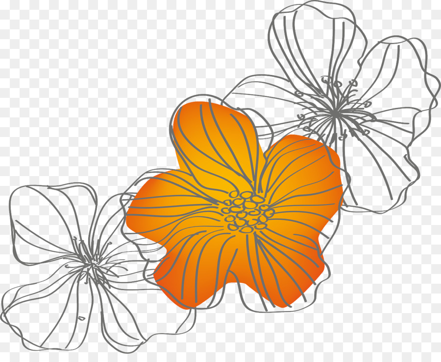 Black And White Flower clipart.