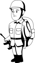 Black And White Soldier Clipart.