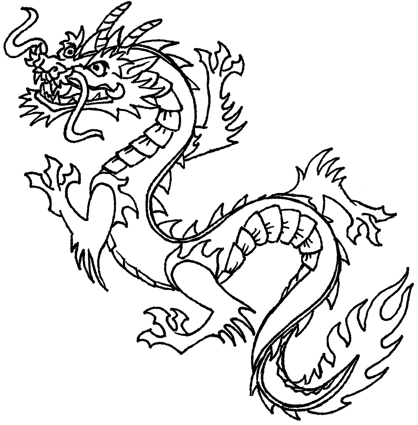 Free Chinese Dragon Black And White, Download Free Clip Art.