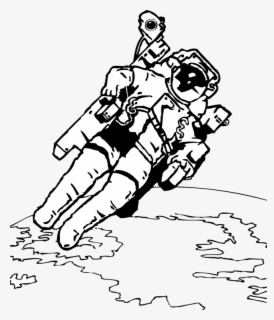 Free Astronaut Black And White Clip Art with No Background.