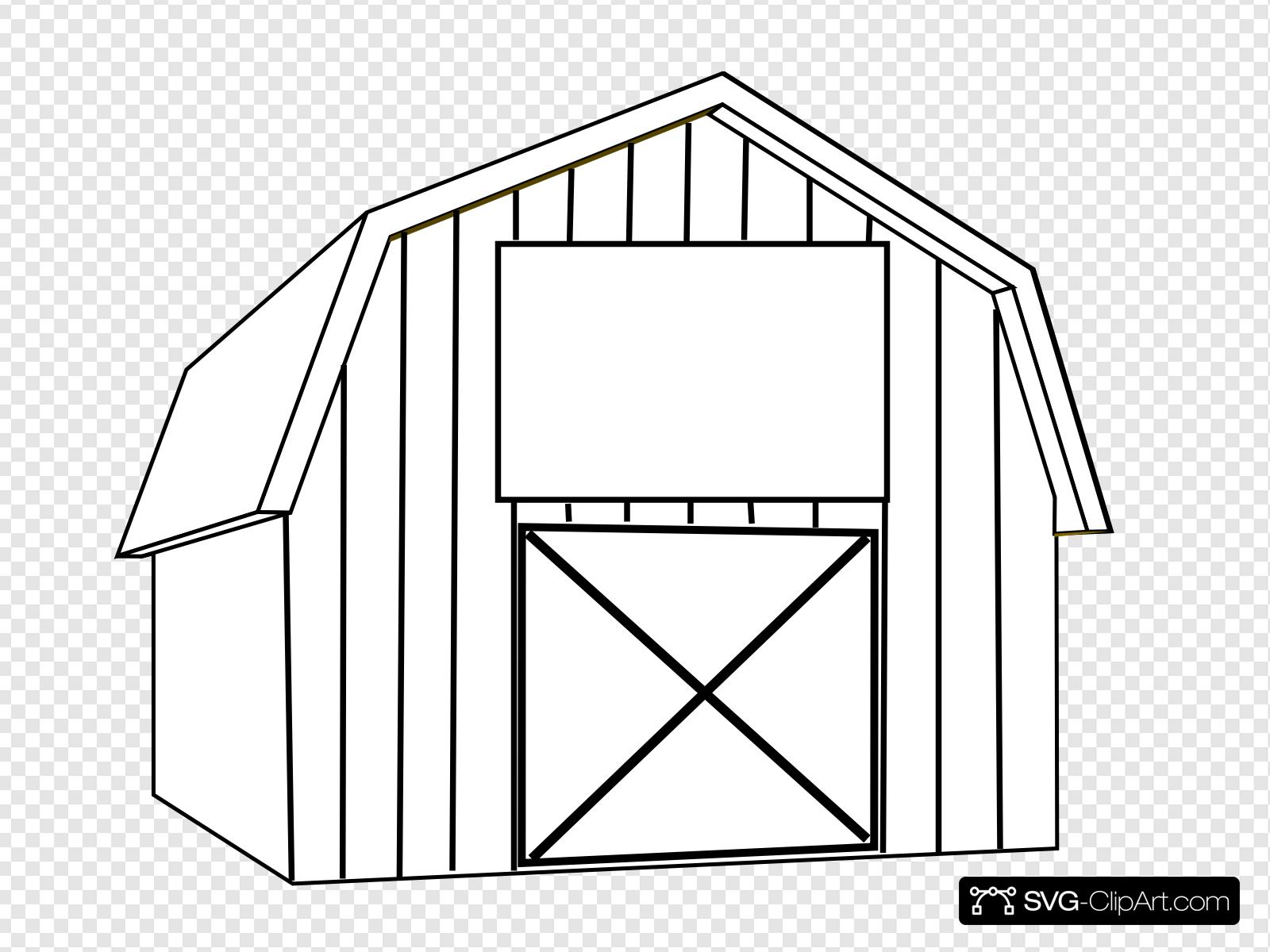 Black White Barn Clip art, Icon and SVG.