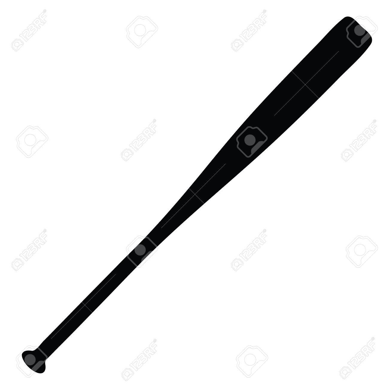 A black and white silhouette of a baseball bat.