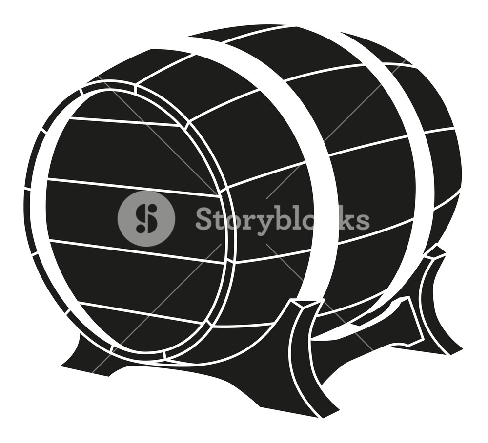 Black and white beer barrel silhouette Royalty.