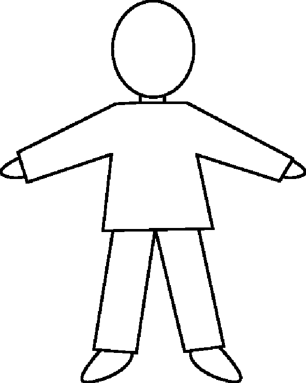 Human Body Black And White Clipart.