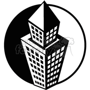 Black and white building clipart. Royalty.